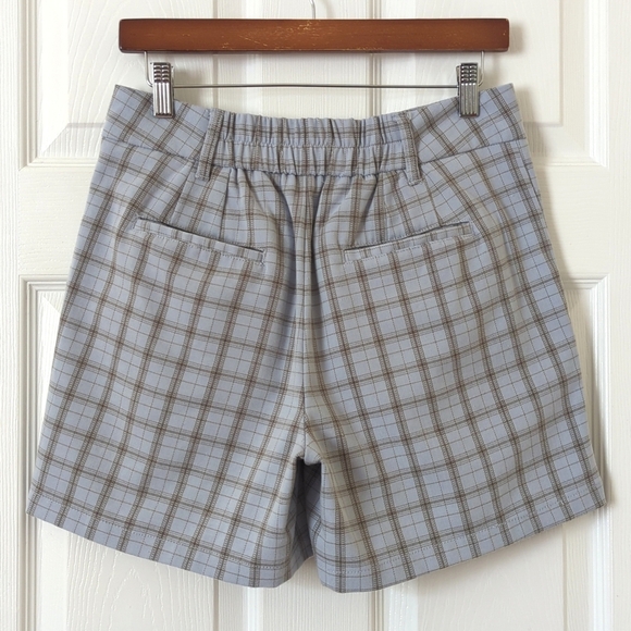 Urban Outfitters Kennedy Preppy Plaid Pleated High Waisted Menswear Shorts M - Picture 10 of 12